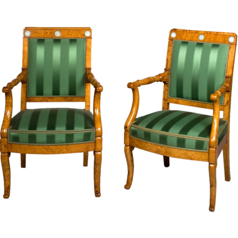 Suite of Four French Charles X Period Fauteuils For Sale