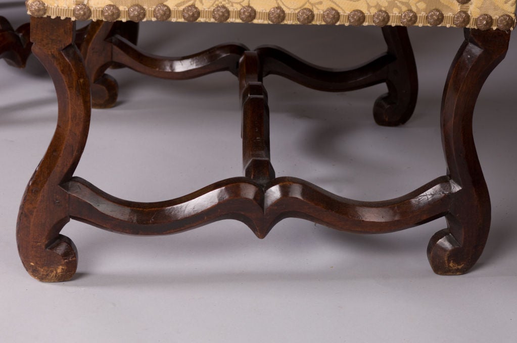 Pair of French Louis XIV Period, Walnut Fauteuils