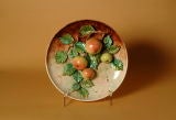 French, Barbotine, Fruit en Relief Plate