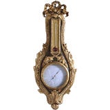 French Barometer-Thermometer in Lacquered and Giltwood