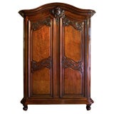 Antique French Louis XV Period, Solid Mahogany, Bordelais Armoire