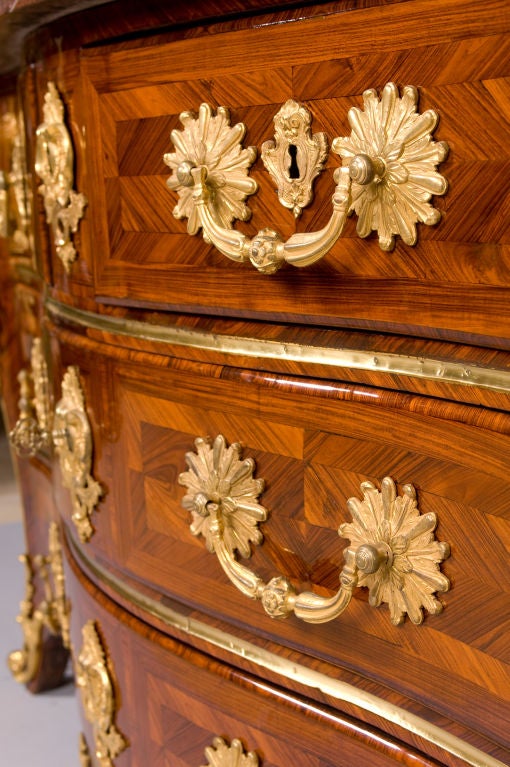 18th Century and Earlier French Louis XV Period, Marquetry Commode Stamped, 