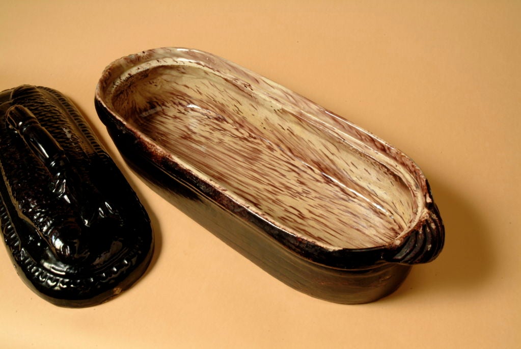 French, Glazed Ceramic Fish Tureen
