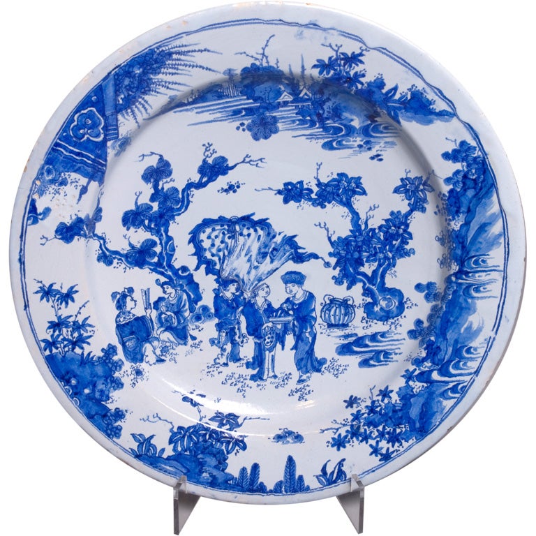 French Faïence, Grand Charger Plate For Sale