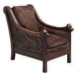 Antique Carved oak armchair