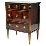 Small brass mounted mahogany commode