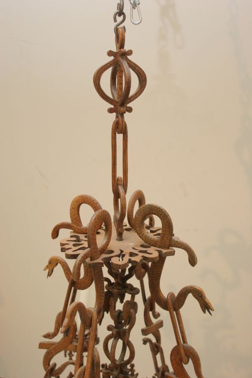 19th Century Carved wood chandelier