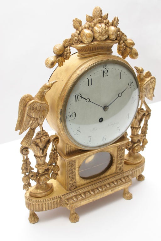 Swedish Giltwood mantle clock