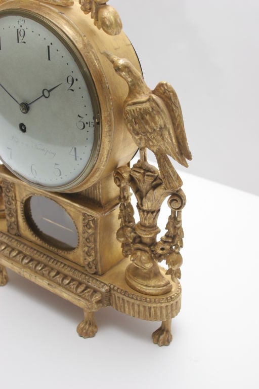 18th Century and Earlier Giltwood mantle clock