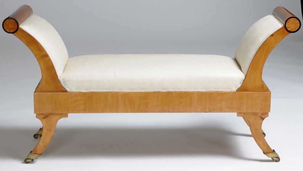 Small birchwood window seat