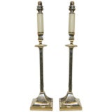 Vintage Silver Candlestick Lamps