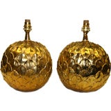 Round Ceramic Gold Table Lamps
