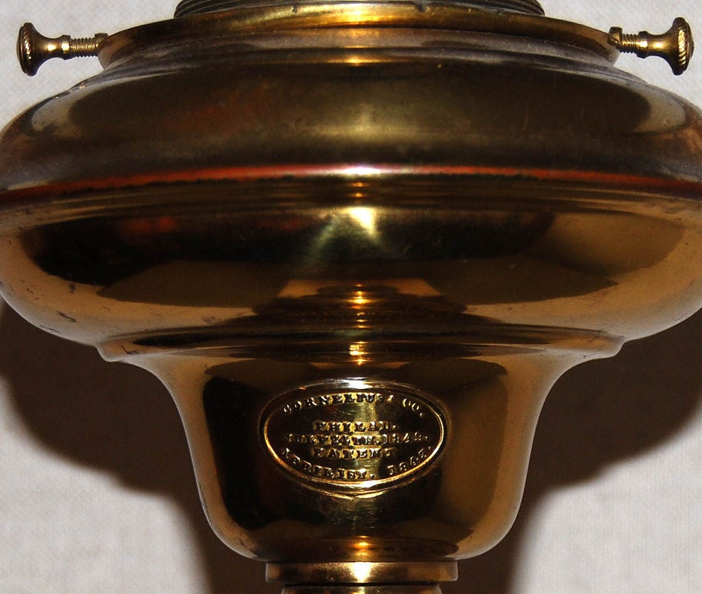 19th Century 1843 Argand Lamp from Philadelphia