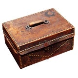 Antique Studded Leather Box, circa 1830