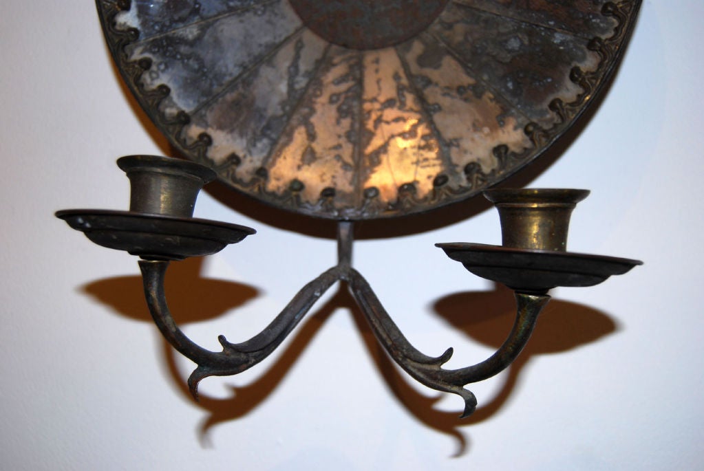 Pair of Mirrored Sconces, circa 1790 In Good Condition For Sale In Philadelphia, PA
