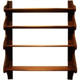 Large Mid 19th Century Walnut Scalloped Hanging Shelf