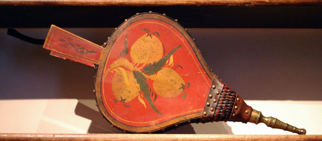 American folk painted bellows with original paint and decoration, and restored leather and mechanics; American, circa 1840.