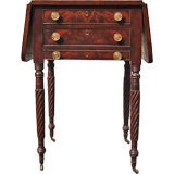 Fine American Work Table with Pullout Gameboard, circa 1820