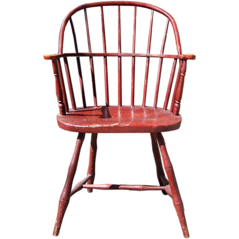 Late 18th Century Painted Windsor Arm Chair