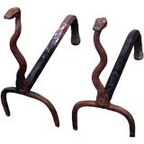 Mid 19th Century Snake Andirons