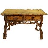Rustic root wood desk/library table