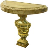 French mirrored demilune table