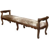 Italian provencial carved/upholstered bench