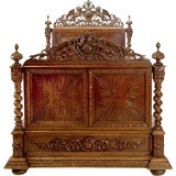 Spanish style carved bed