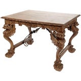 Griffin carved library table