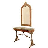Antique Oscar Bach  console table and mirror