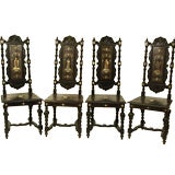 Milianese inlaid Victorian chairs