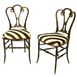 Pair of Victorian slipper chairs