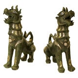 Pair of  bronze Thai foo dogs