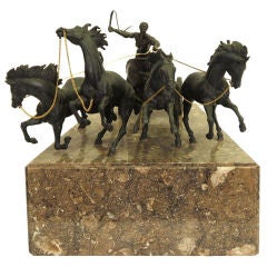Four horses/chariot sculpture