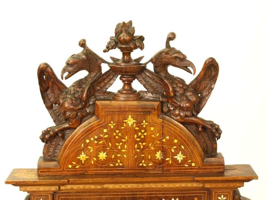 Inlaid marquetry Milanese settee