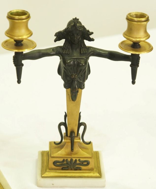 Napoleon III style 3 piece mantel clock set