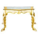 Cream-painted And Parcel-gilt, And Verre Eglomise Console