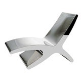 Vintage Polished Stainless Steel Chaise Lounge