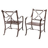 Hermes Style Armchairs, pair USA circa 1970