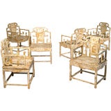 Billy Gaylord, set of 6 Chinoise style lacquered chairs 1975