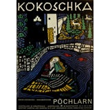 Vintage Oskar Kokoschka exhibithion poster 1973 Pöchlarn
