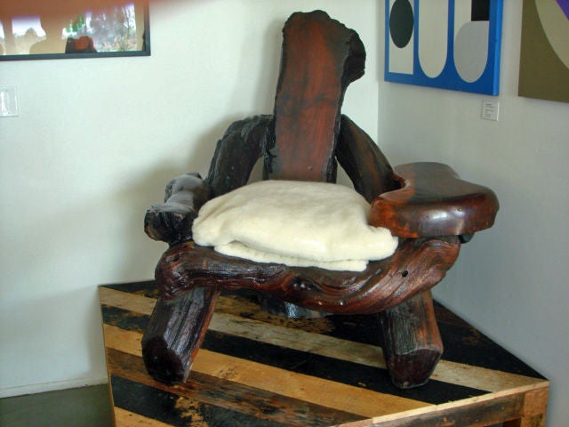 American Calif Redwood Burl Club Chair
