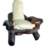 Calif Redwood Burl Club Chair