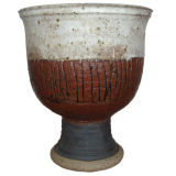 Large Footed Ceramic Pot by Stan Bitters