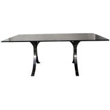 Black Granite and Steel Dining Table by Osvaldo Borsani Tecno