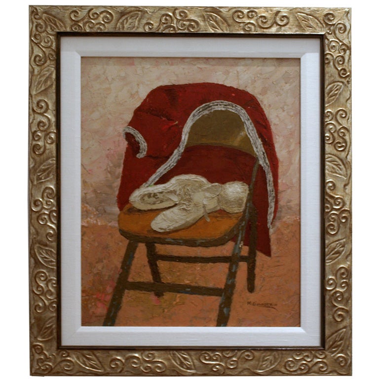 Original Oil Painting of Ballet Slippers For Sale