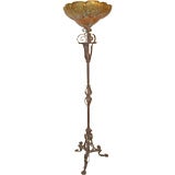 Amazing Arts & Crafts Period Floor Lamp and Shade