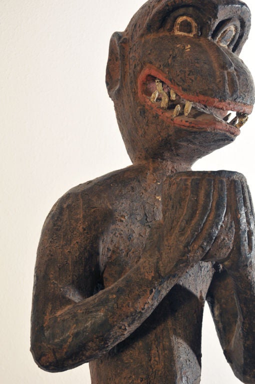 Impressive Baule Tribe  Wood Figure of a Monkey standing 43 1/2