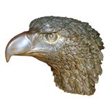Impressive Bronze Eagle Head Sculpture