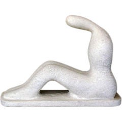 Marble Abstract Sculpture of a Seated Figure